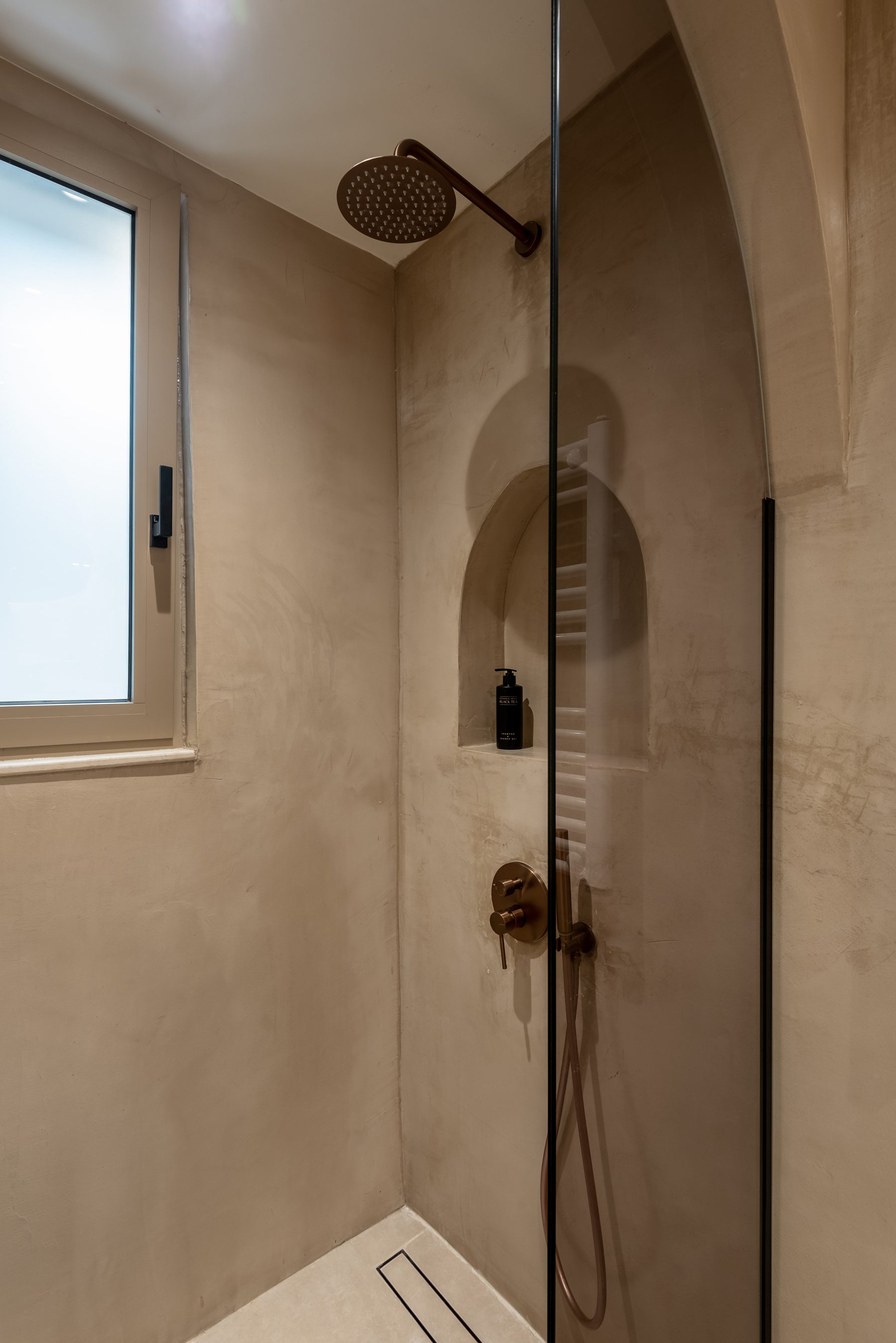 Devina One — bathroom detail with premium matte finishes