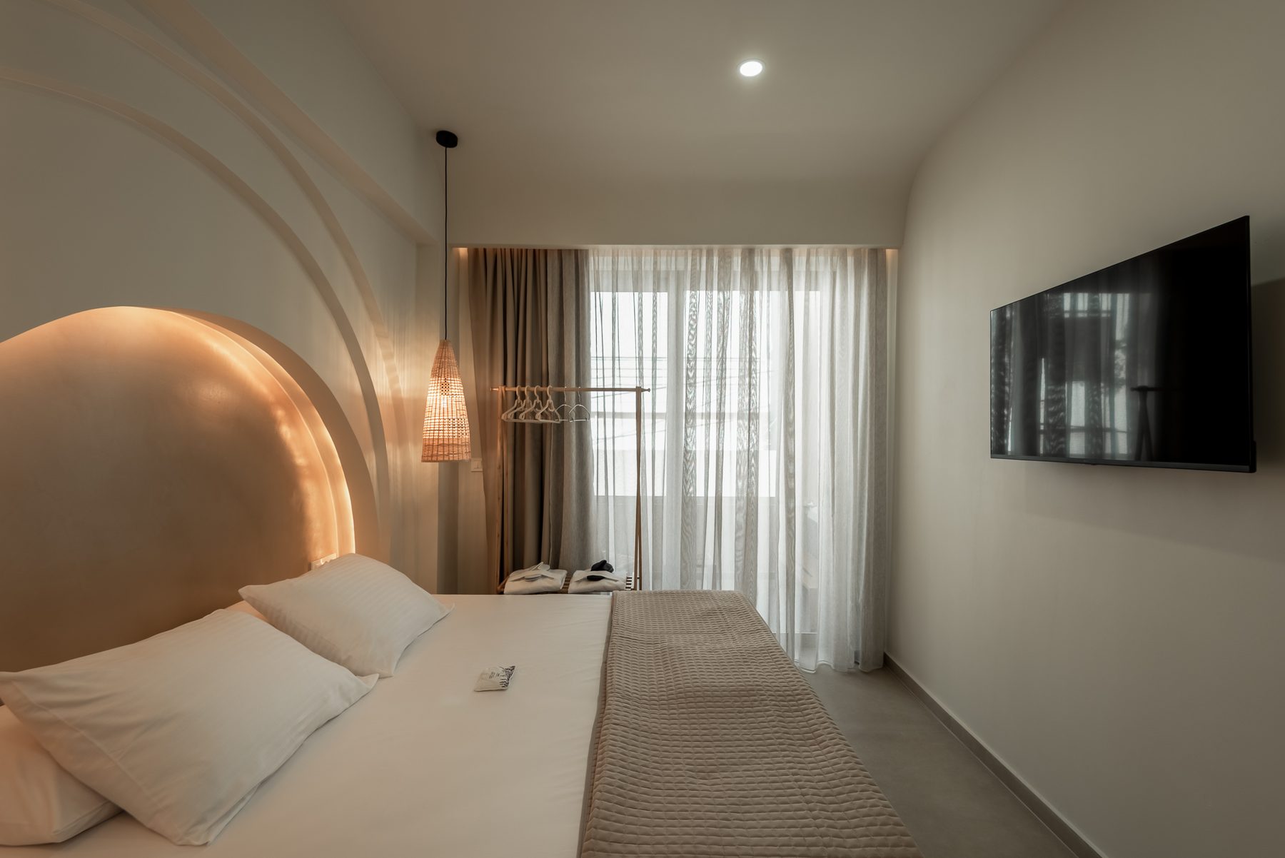 Devina Two — bedroom two detail with textured plaster walls