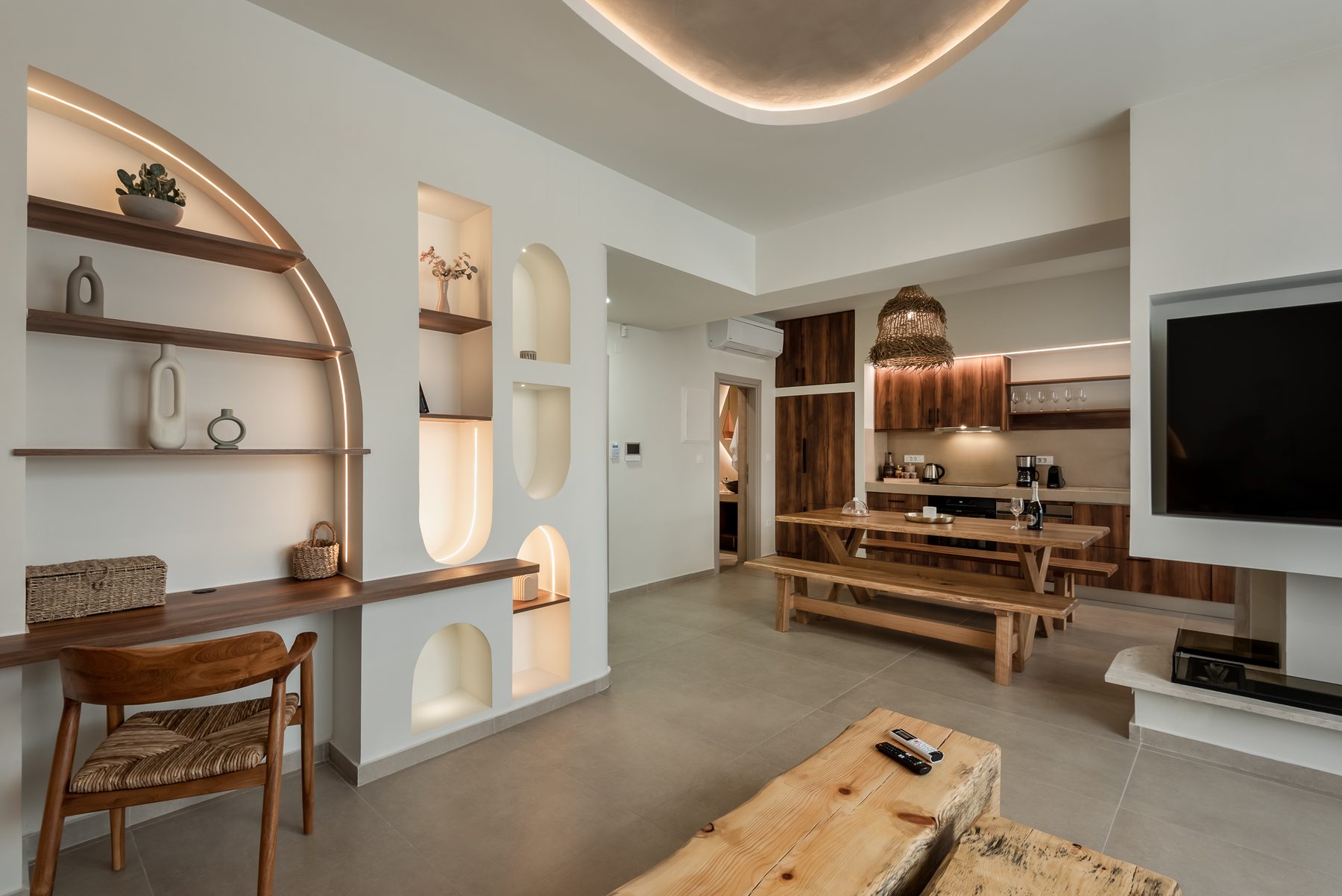 Devina Two — generous living room with natural materials